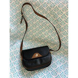 Christian Dior Vintage Black Leather Crossbody Bag CD Logo